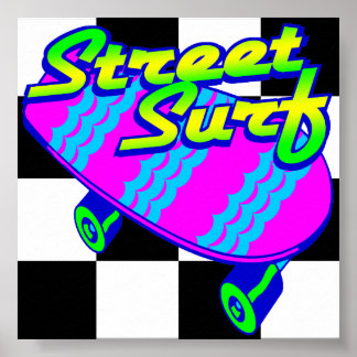 Poster Painel de Surf da Rua Retro Corey Tiger 80s