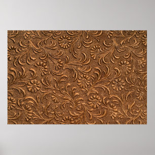 Poster painel floral em relevo, cobre