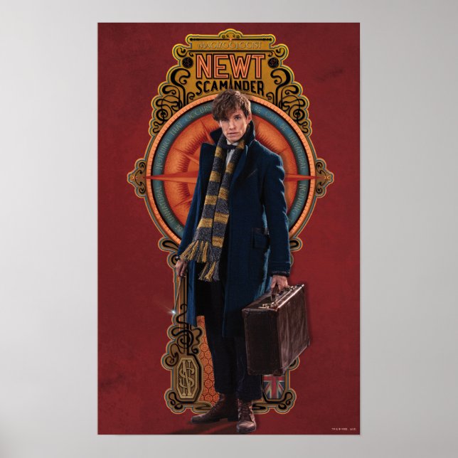 Pôster Painel NEWT SCAMANDER™ Art Nouveau em pé (Frente)