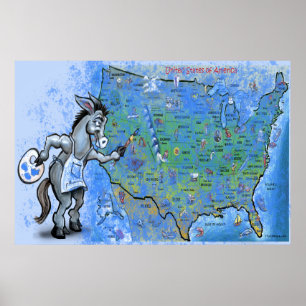 Poster Paint America Blue