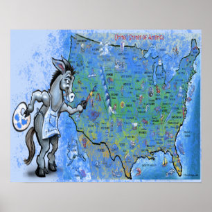 Poster Paint America Blue