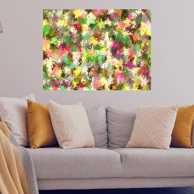 Pôster Paint Splatter Autumn Color deixa Abstrato (Paint Splatter Autumn Color Leaves Abstract Poster)