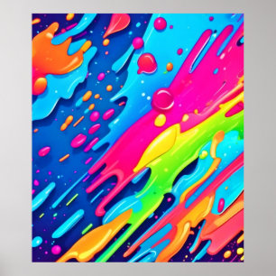 Poster Paint Splatter colorido