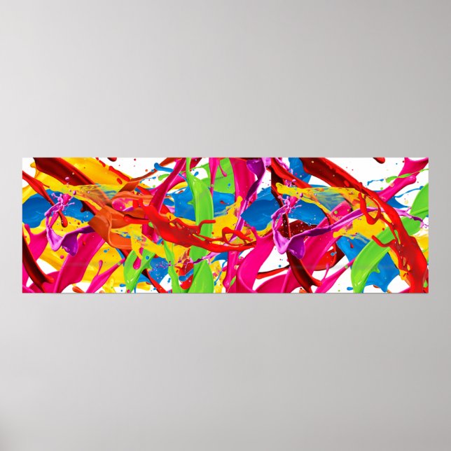 Pôster Paint Splatter Feliz (Frente)