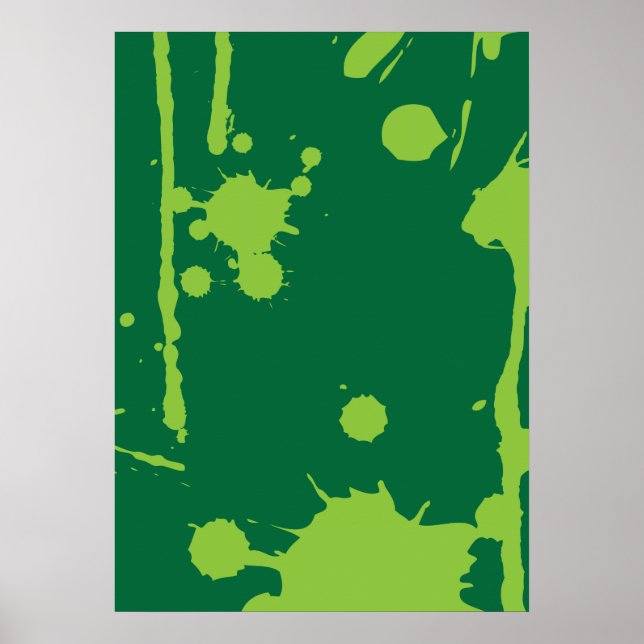 Pôster Paint Splatter verde (Frente)