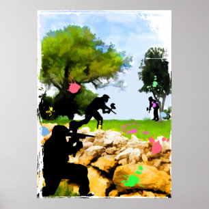 Poster Paintball na primavera