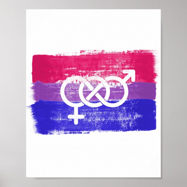 POSTER PAINTED BISEXUAL SYMBOL PRIDE FLAG (Frente)