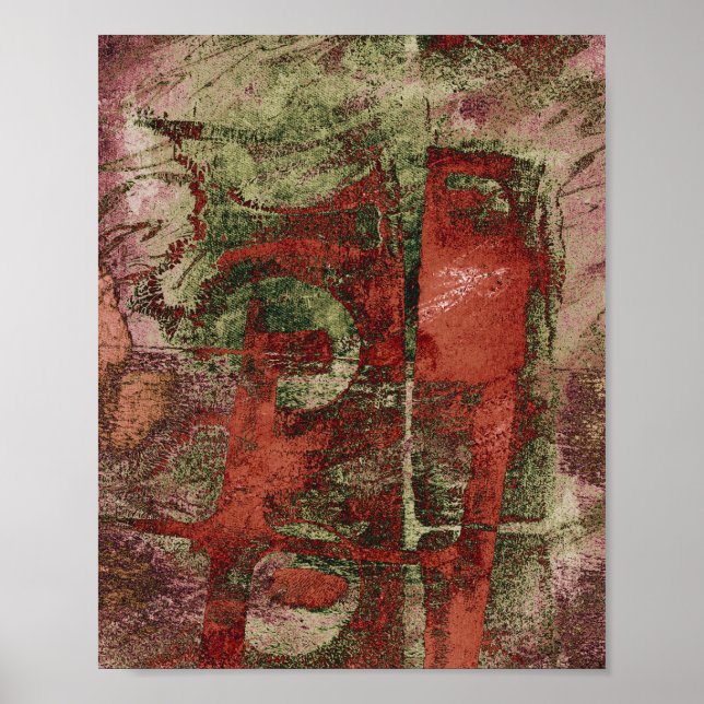 Poster Painted Graffiti Grunge Autumn Red Green Rust (Frente)