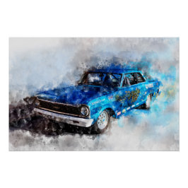 Pôster Painting out of a Series of legendary Dragster Pil