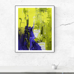 Poster Painting Splattered Wall Art.