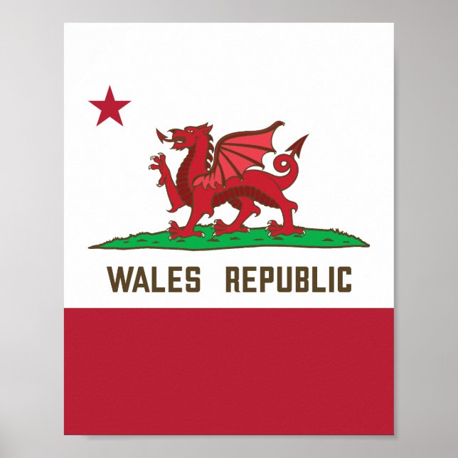 Poster País de Gales Dragon Flag Welsh Pride (Frente)