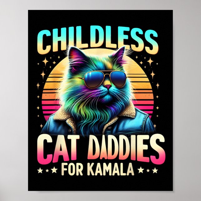 Poster Pais De Gato Sem Fios Kamala Para Gato Negro Kamal (Frente)