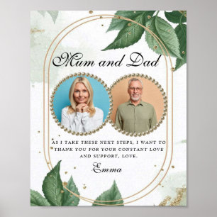 Poster Pais Elegantes da Noiva Obrigado Ideia de presente