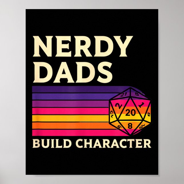 Poster Pais Nerds Constroem Caráter, Rpg Retro de Mesa Go (Frente)