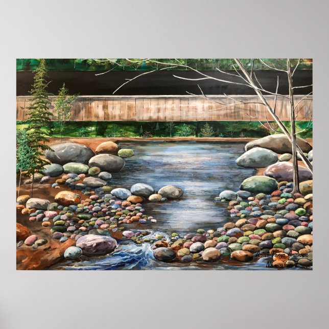 Poster Paisagem A Arte Pintada Original Brook (Frente)