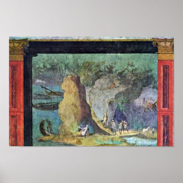 Poster Paisagem À Odisseia Por Römischer Meister Um 1 (Frente)