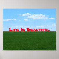 Paisagem "A vida é bonita" personalizável