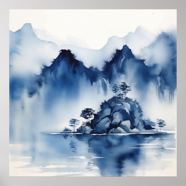 Poster paisagem abstrato (Frente)