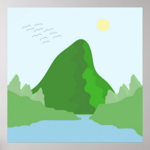 Poster paisagem abstrato arte