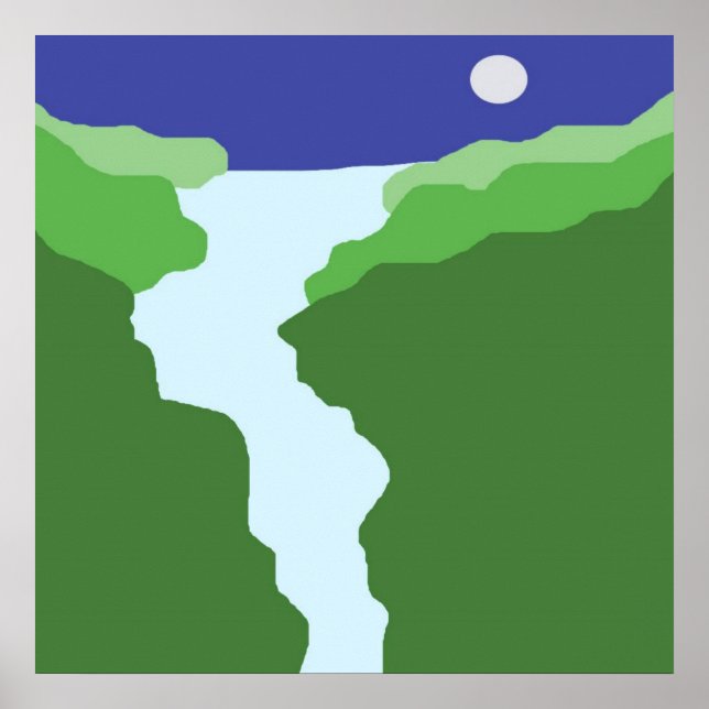 Poster paisagem abstrato arte (Frente)