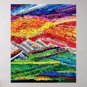 Poster Paisagem Abstrato de Peças de Jogo de conselho