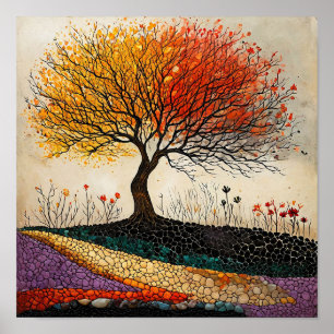 Poster Paisagem Arbórea Colorida Arte de Parede da Nature
