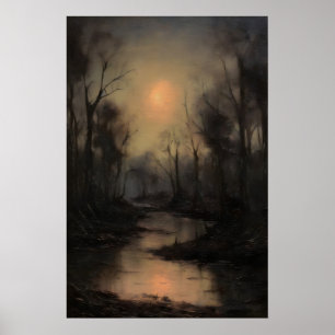 Poster Paisagem Assustadora de Floresta Morta, Dark Acade