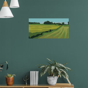 Poster Paisagem Campestre Verde