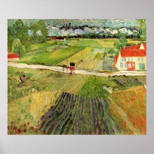 Pôster Paisagem, Carruagem e Trem por Vincent van Gogh