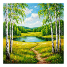 Paisagem Cêntica de um Lago Serene