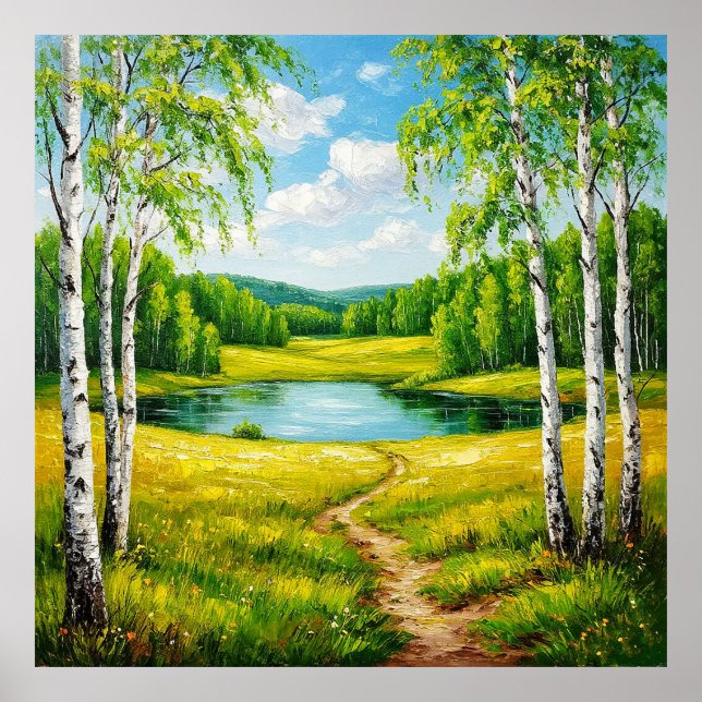 Poster Paisagem Cêntica de um Lago Serene (Frente)