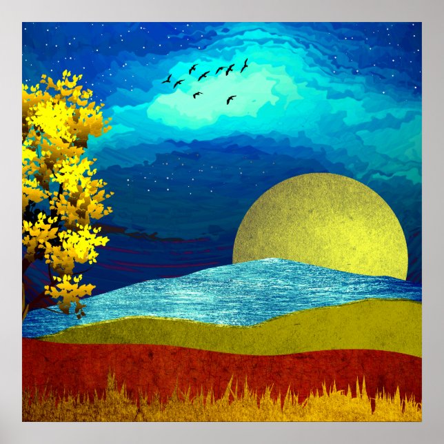 Poster Paisagem Céu Líquido (Frente)