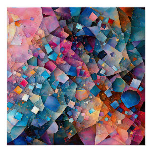 Pôster Paisagem Colorida de Abstrato de "Cascata de Espel
