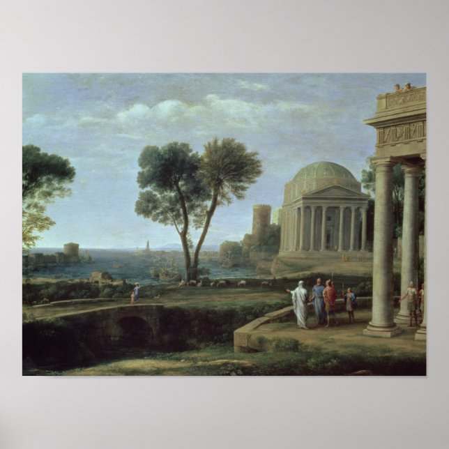 Pôster Paisagem com Aeneas em Delos, 1672 (Frente)