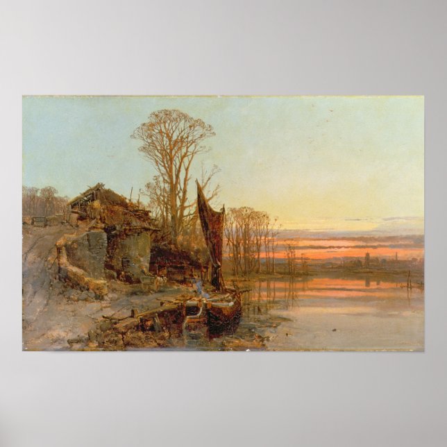 Pôster Paisagem com Algodão Ruído no Sunset, 1898 (Frente)
