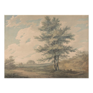 Pôster Paisagem com Árvores e Figuras – Joseph Mallord