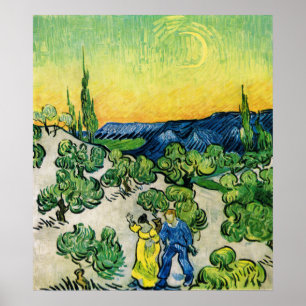 Poster Paisagem com Casal Caminhando de Vincent van Gogh