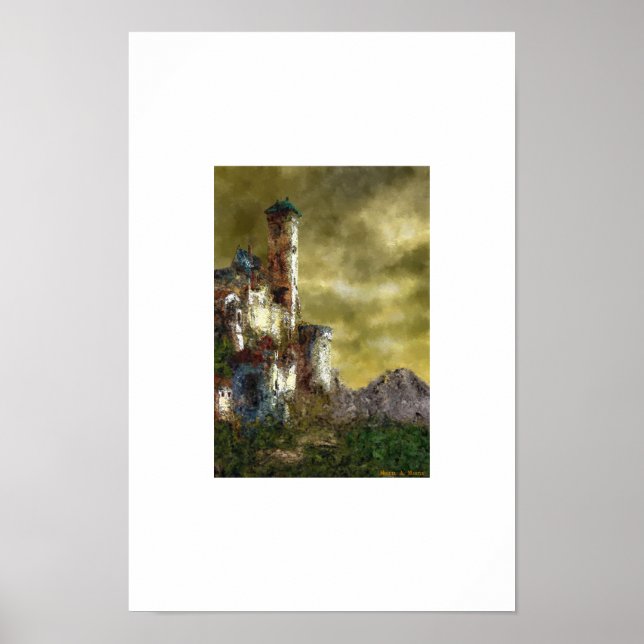 Pôster Paisagem com castelo III (Frente)