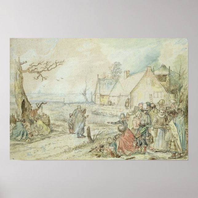 Poster Paisagem com ciganos da Fortuna (Frente)