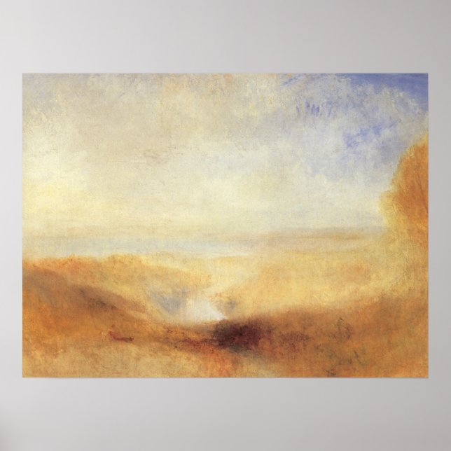 Poster Paisagem com Distant River Bay por Joseph Turner (Frente)