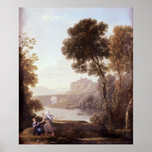 Pôster Paisagem com Hagar e o Anjo, 1646