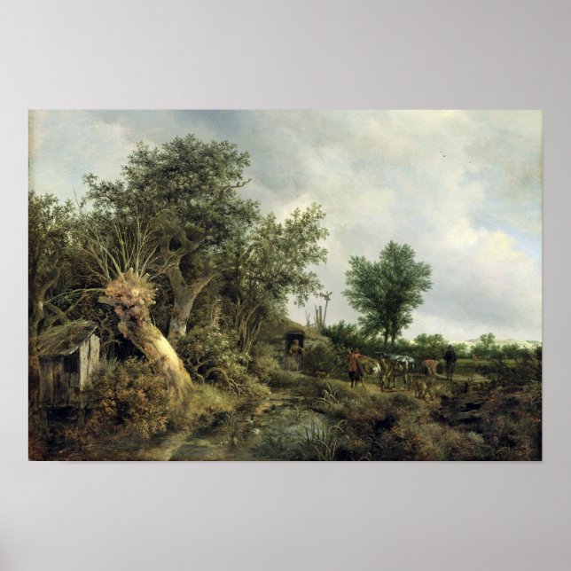 Poster Paisagem com Hut, 1646 (Frente)