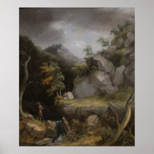 Poster Paisagem com índio — Thomas Cole (Impressão).