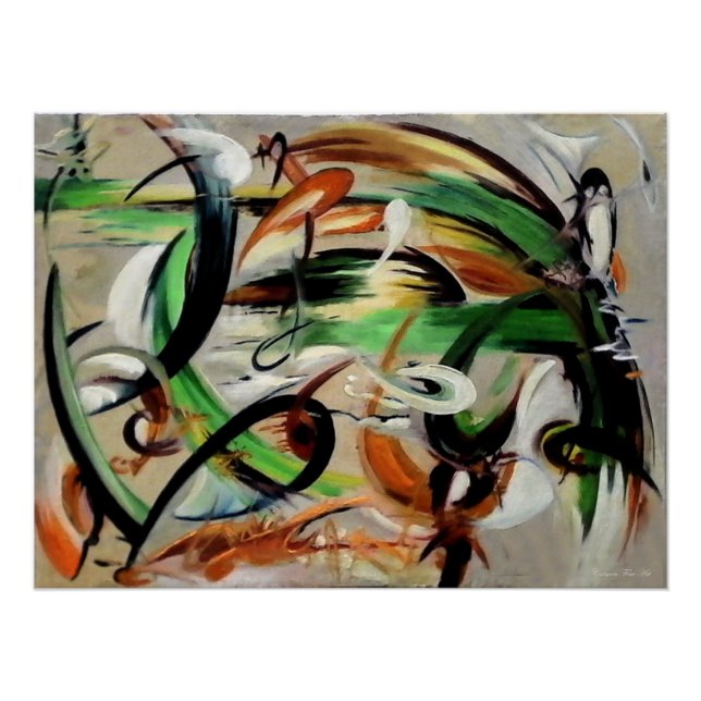 Pôster "Paisagem com intensidade mais verde", Poster bril (Frente)