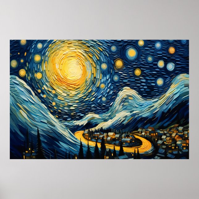 Poster Paisagem com Lua (Frente)