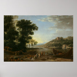 Poster Paisagem com Mercantes - Claude Lorrain Fine Art