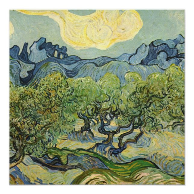 Pôster Paisagem com o Posto Olive Vincent Willem van Gogh (Frente)