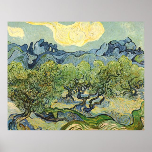 Poster Paisagem com Olive Vincent Willem van Gogh (Frente)