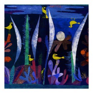 Pôster Paisagem com Pássaros Amarelos, Paul Klee
