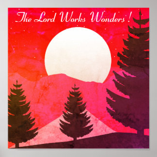 Poster Paisagem com pinheiro e citação religiosa